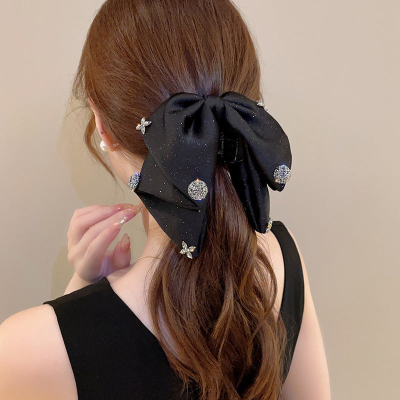 Elegant Bow Crystal Hair Claw Clip