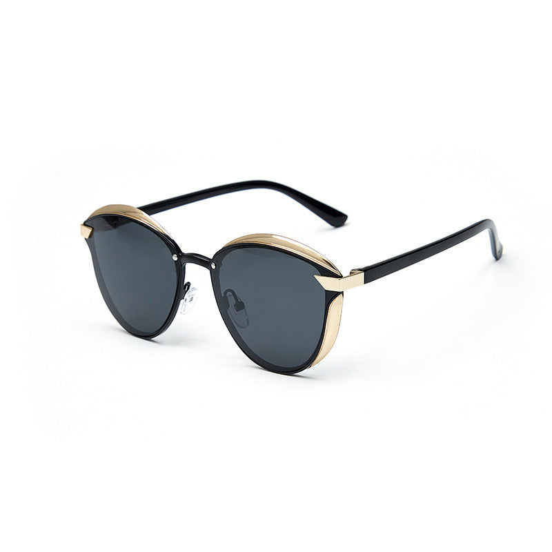 Fashion Polarized Sunglasses for Women Round Metal Frame UV400 Protection