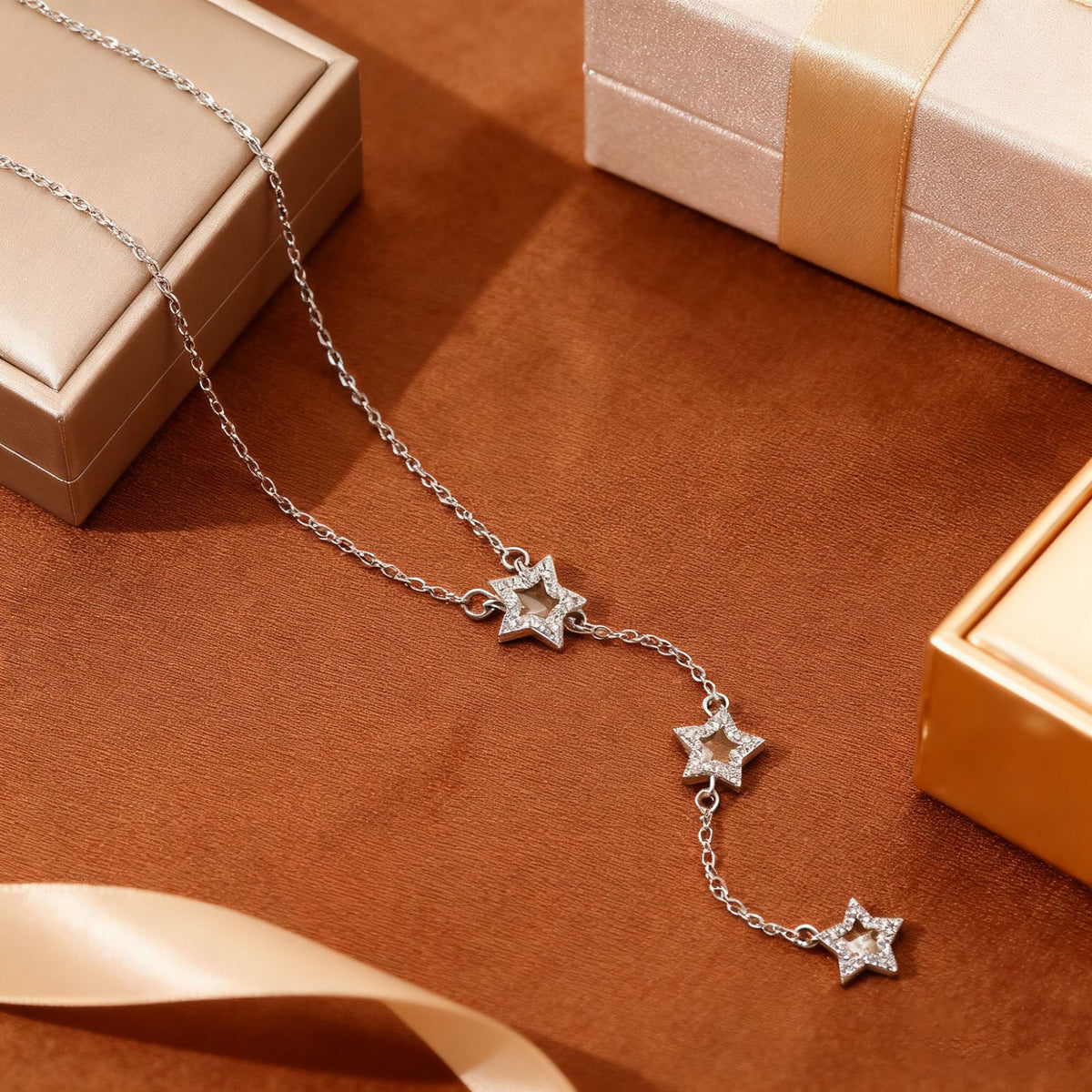 Dazzling Star and Floral Titanium Steel Necklace