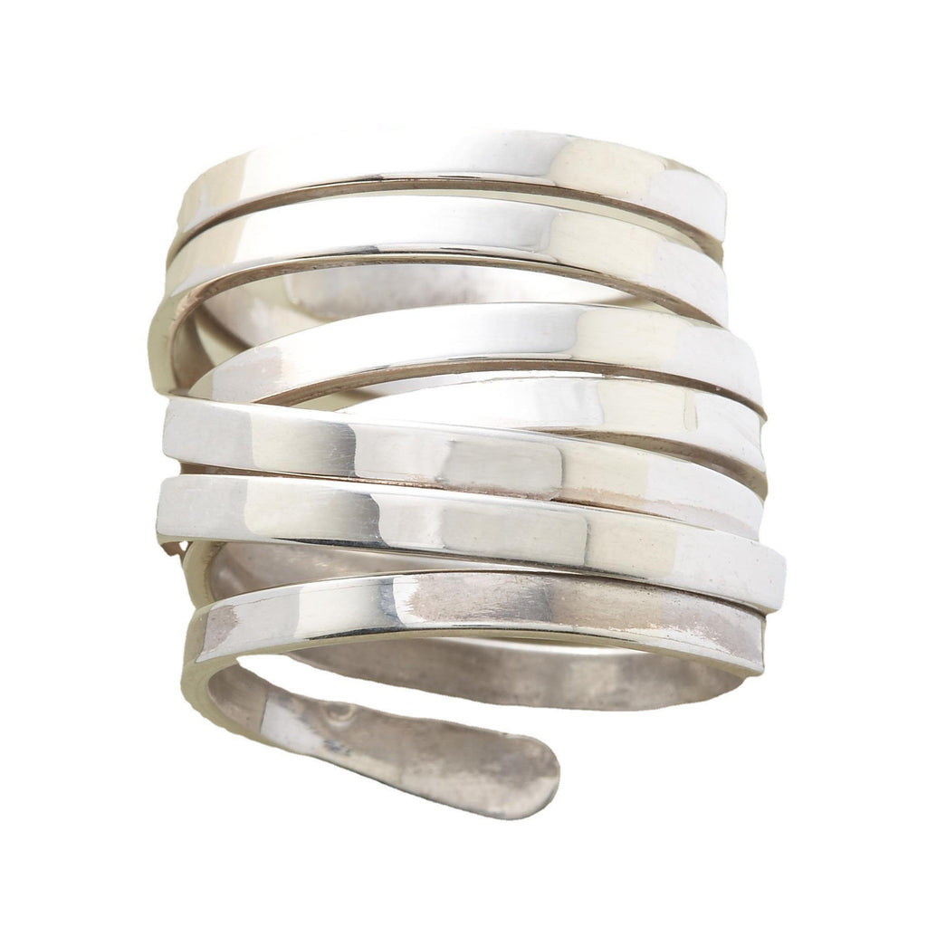 Silver Plated Floral Wrap Ring