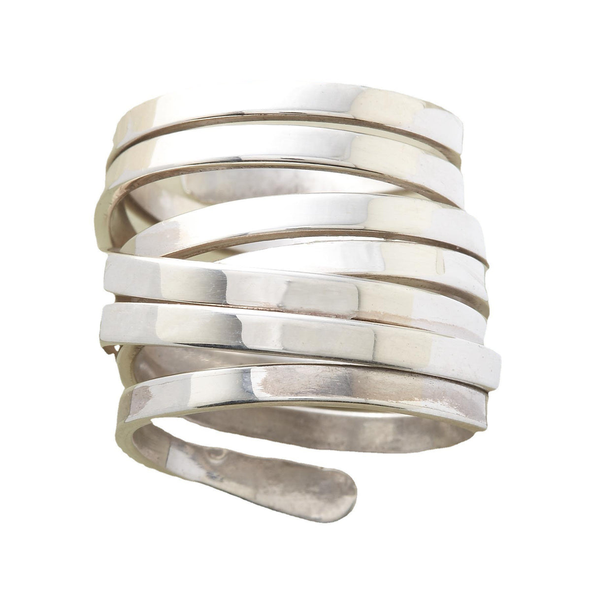 Silver Plated Floral Wrap Ring