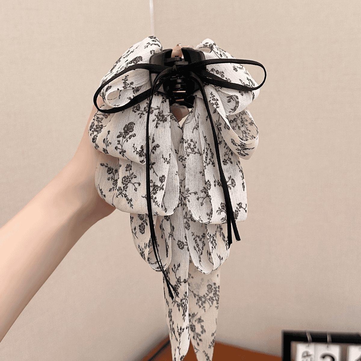 Elegant Bow Crystal Hair Claw Clip