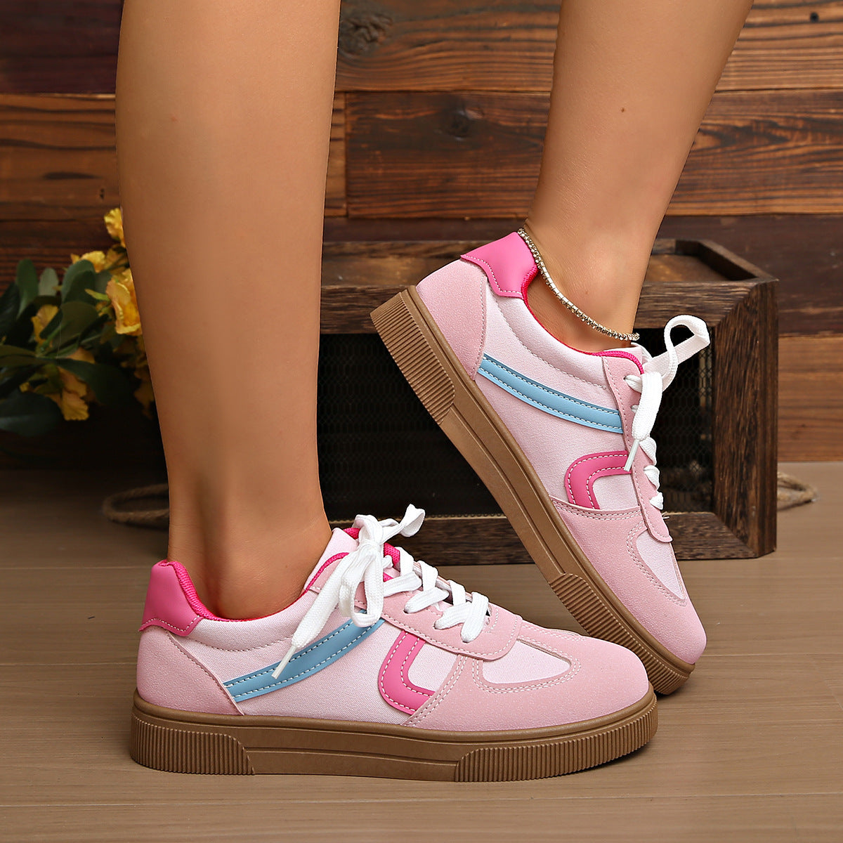 Womens Flat Sole Breathable Sneakers