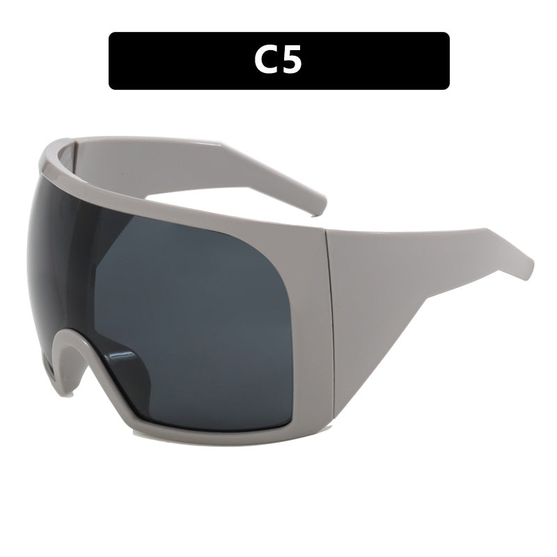 Oversized Frame Mask Sunglasses, Cross-Border Futuristic Tech-Style Protective Goggles, Punk Sunglasses for Hot Girls