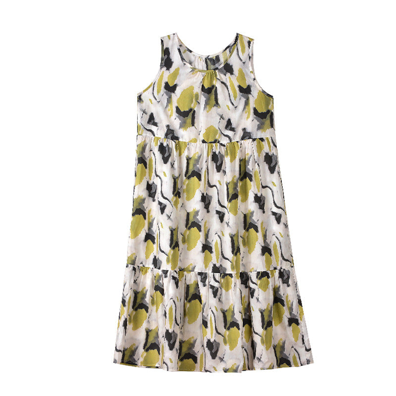 Womens Sleeveless Nightgown With Chest Pad