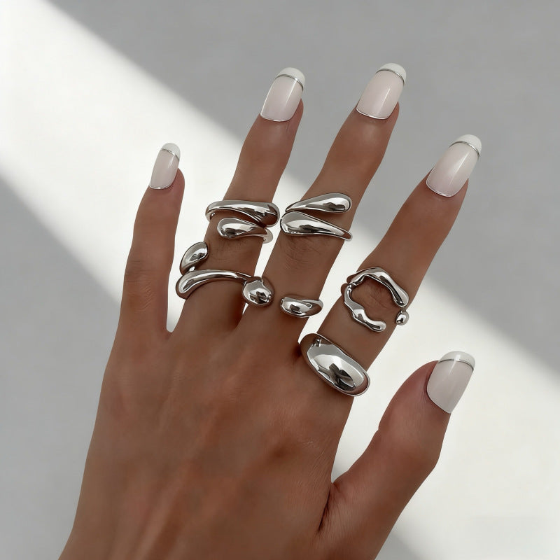Trendy metal-themed rings