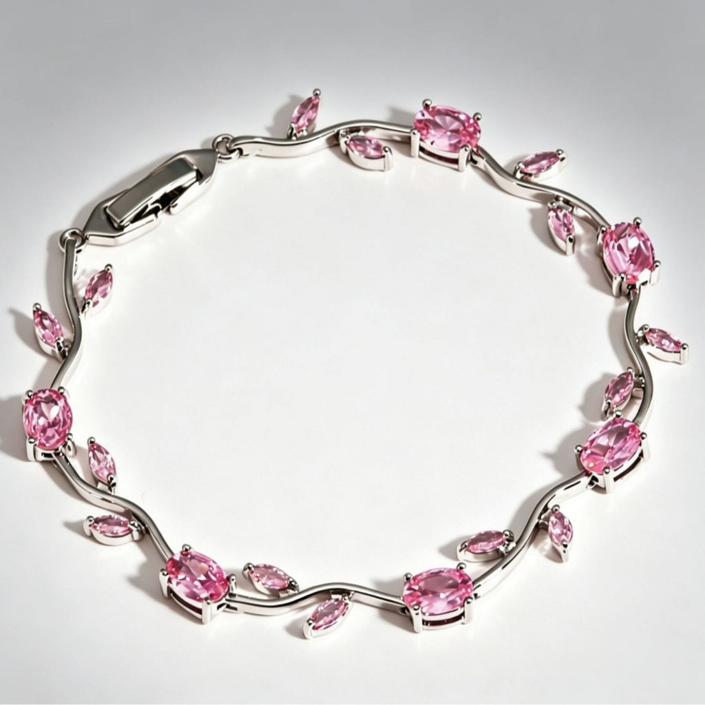Vintage Floral Zircon Alloy Bracelet