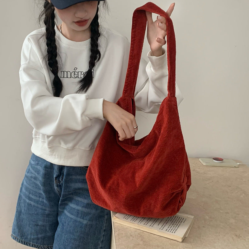 Corduroy Tote Bag Shoulder Bag