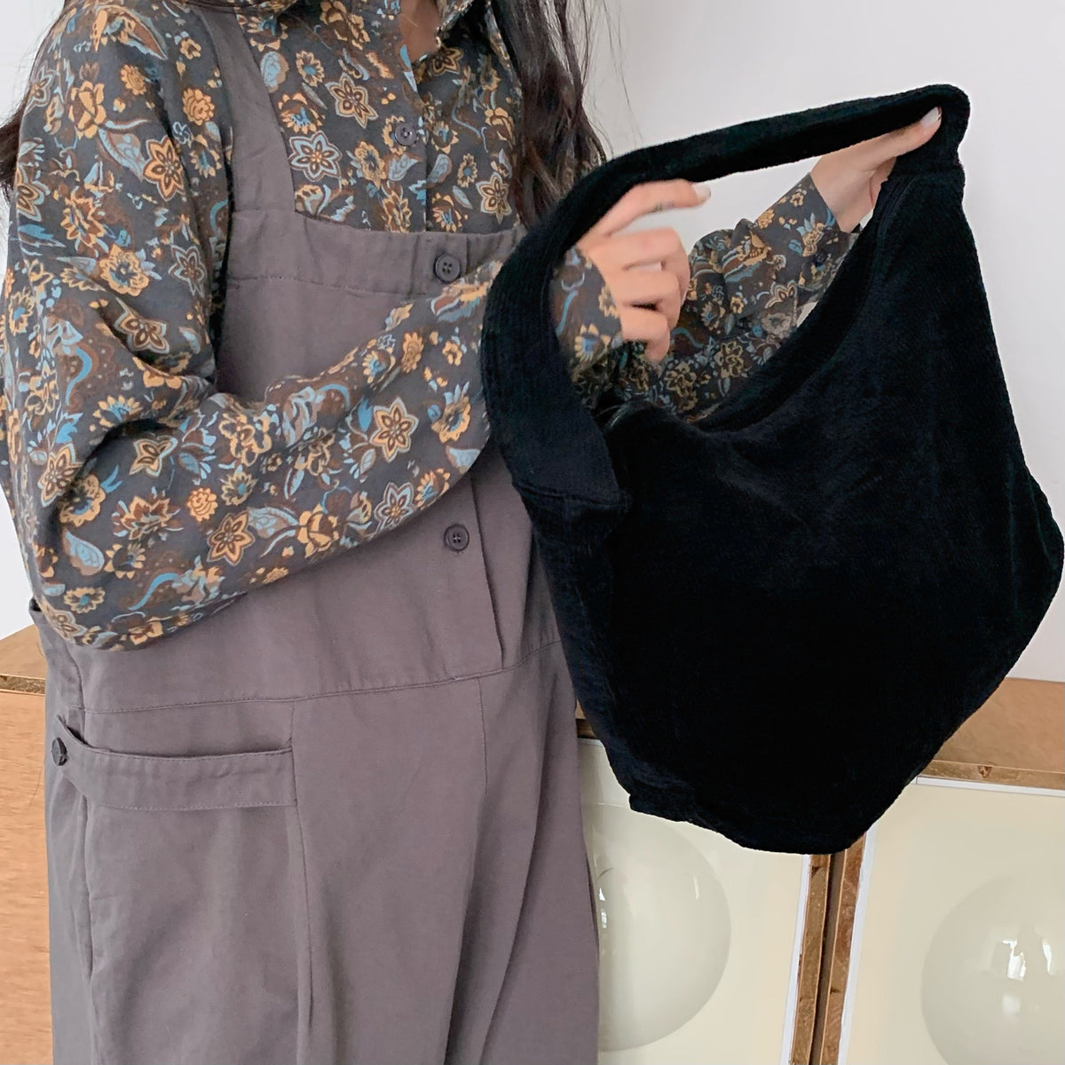 Corduroy Tote Bag Shoulder Bag