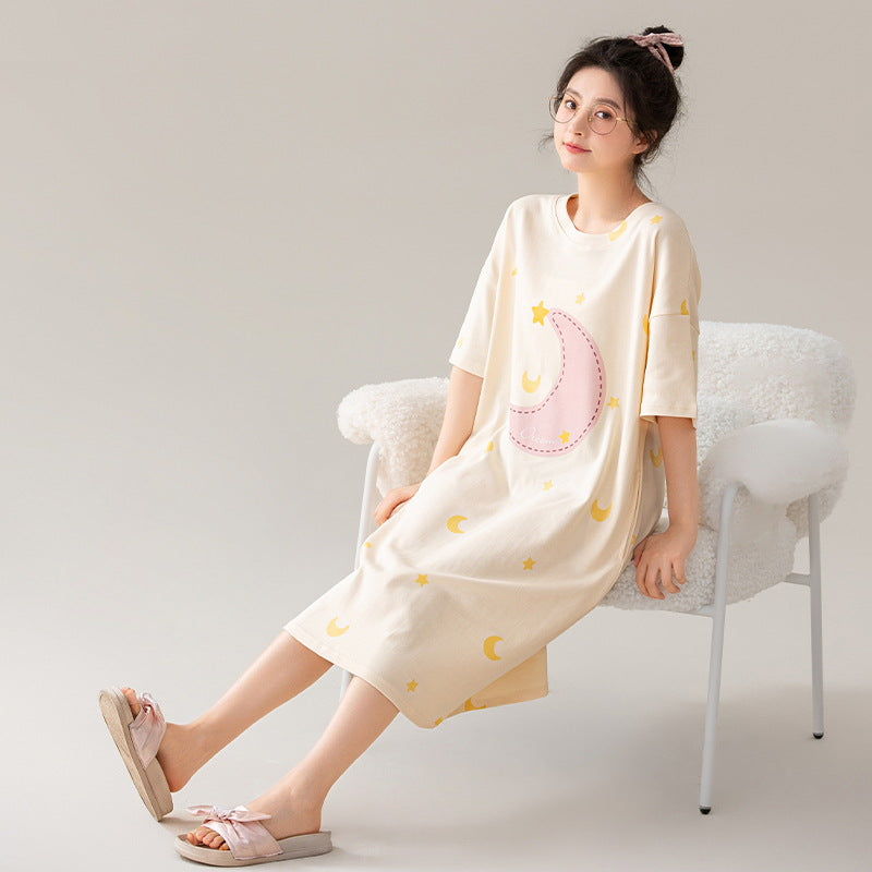 Pure Cotton Women Nightgown Summer Sleepwear