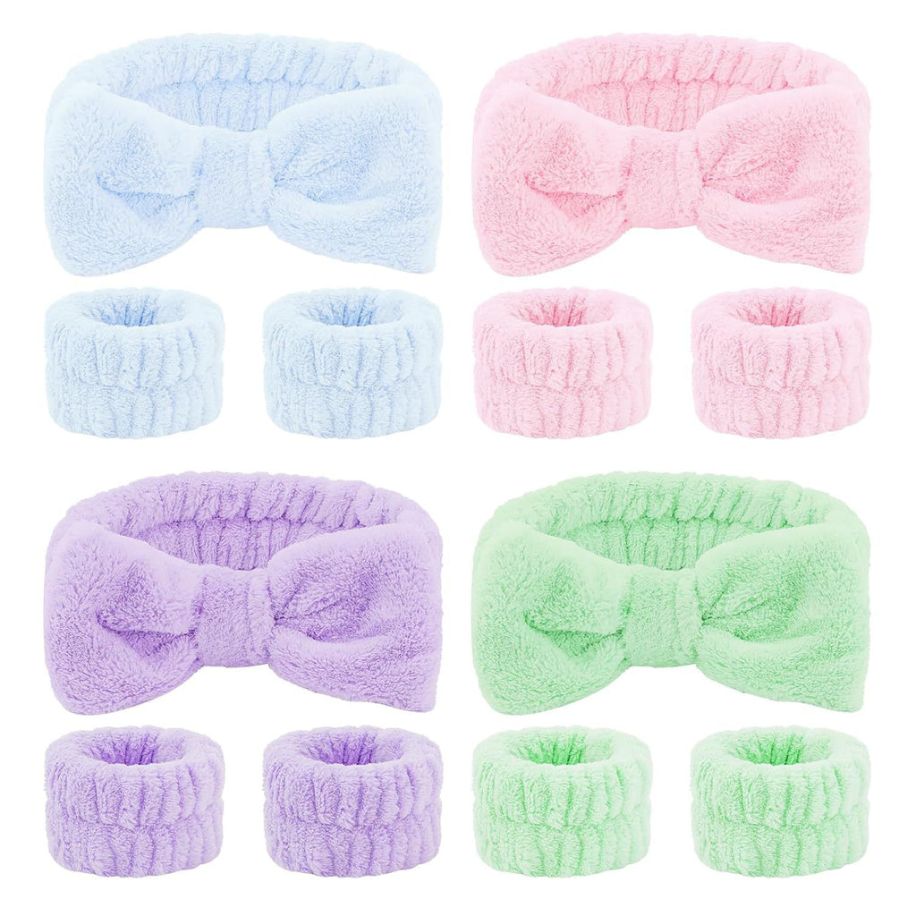 Soft Coral Fleece Hair and Wrist Band Set