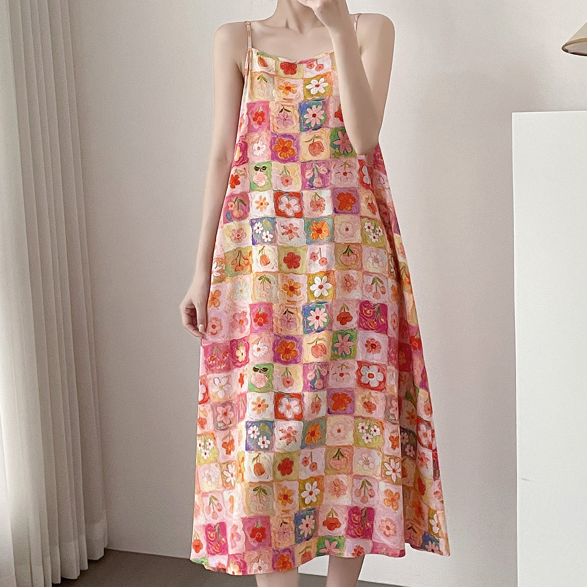 Floral Suspender Nightgown