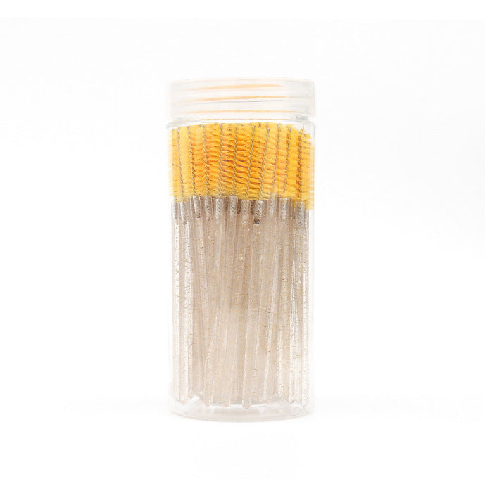 bottle of 100pcs Crystal Spiral Eyelash Brushes