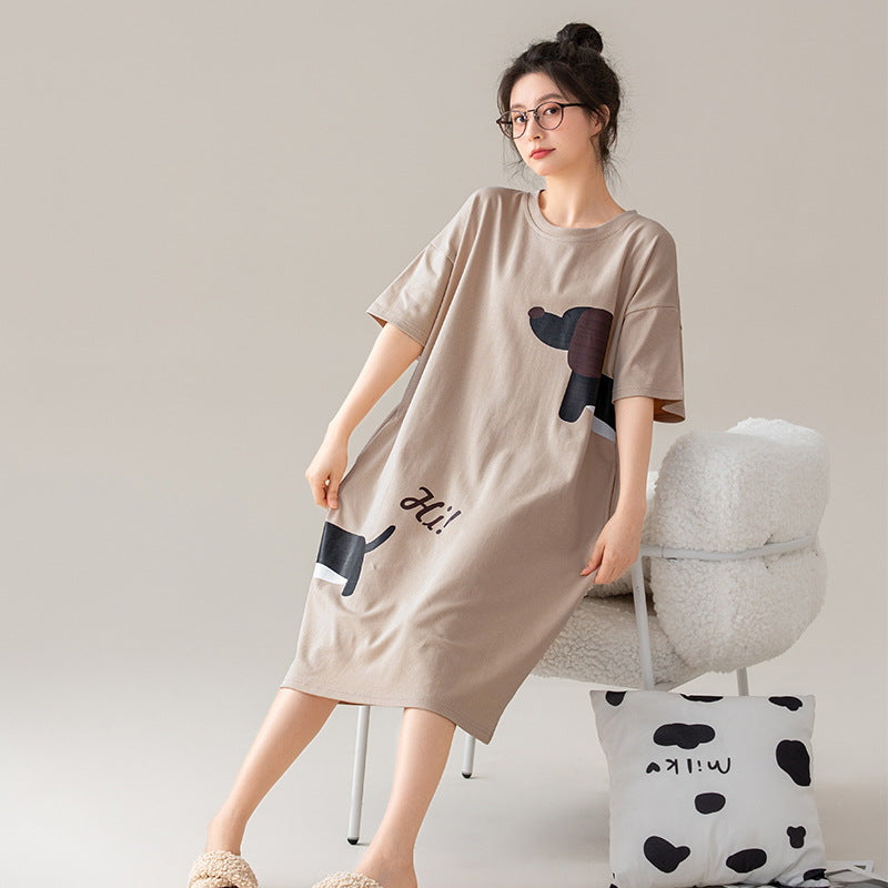 Pure Cotton Women Nightgown Summer Sleepwear