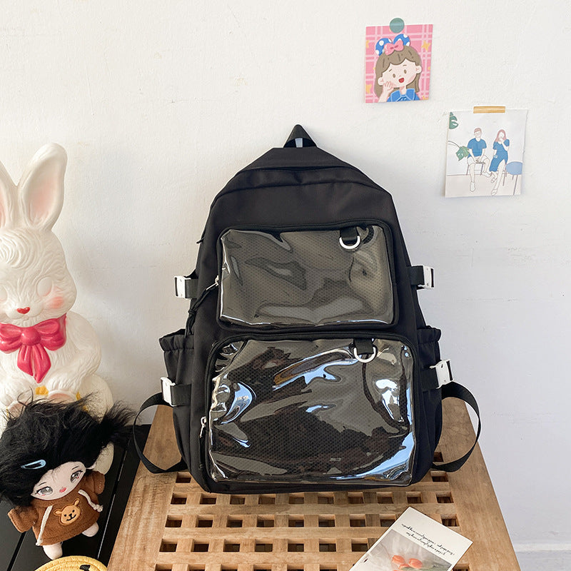 Japanese Style Transparent Badge Backpack