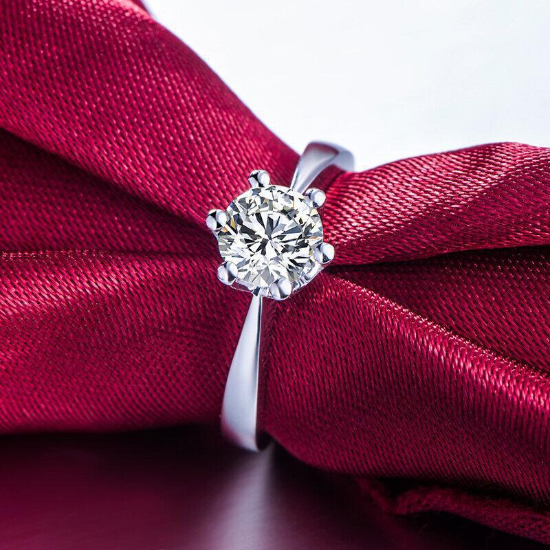 Classic Six-Claw Moissanite Simulation Wedding Ring