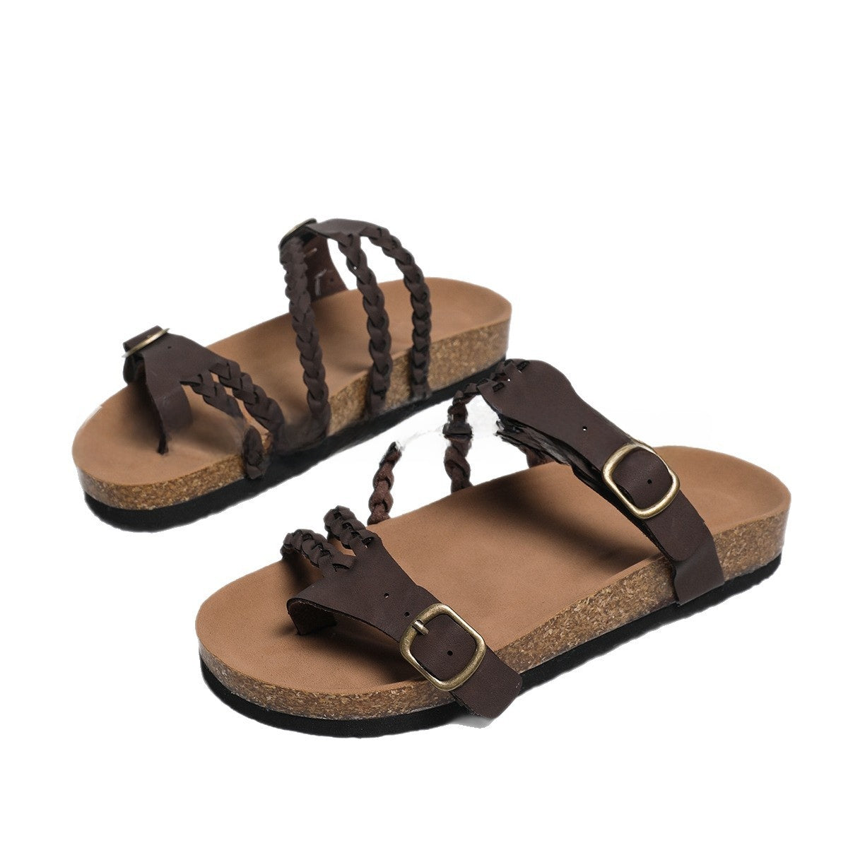 Woven one-strap flat sandals
