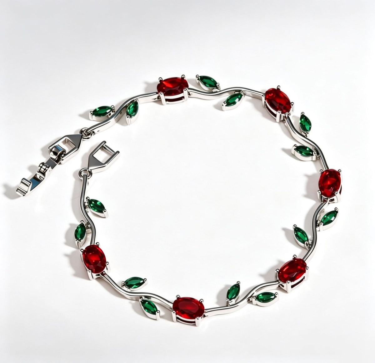 Vintage Floral Zircon Alloy Bracelet
