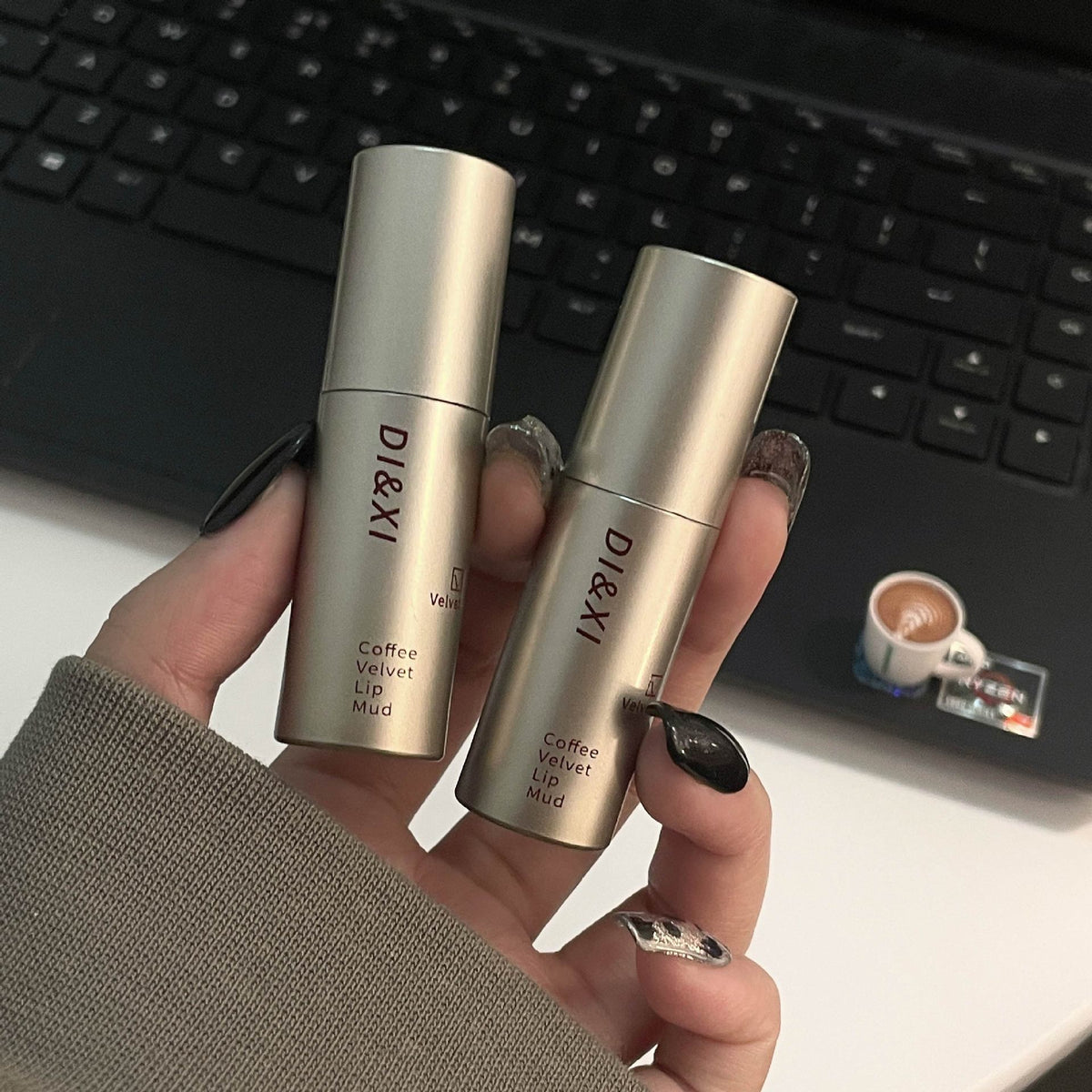 Small silver tube lip gloss
