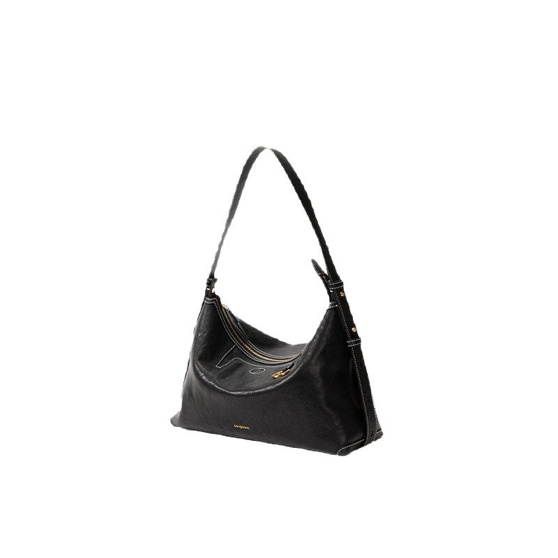 Vegetable-Tanned Leather Hobo Bag