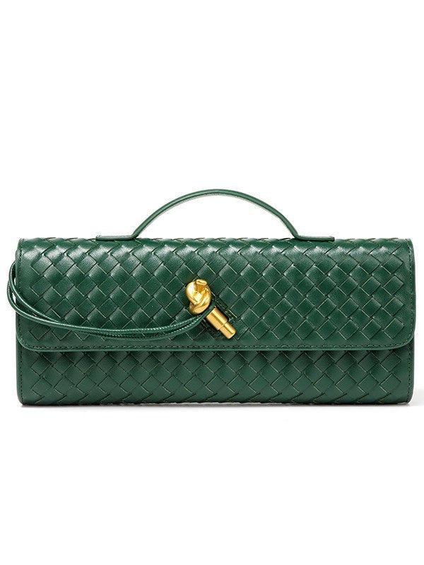 Single-shoulder baguette woven bag