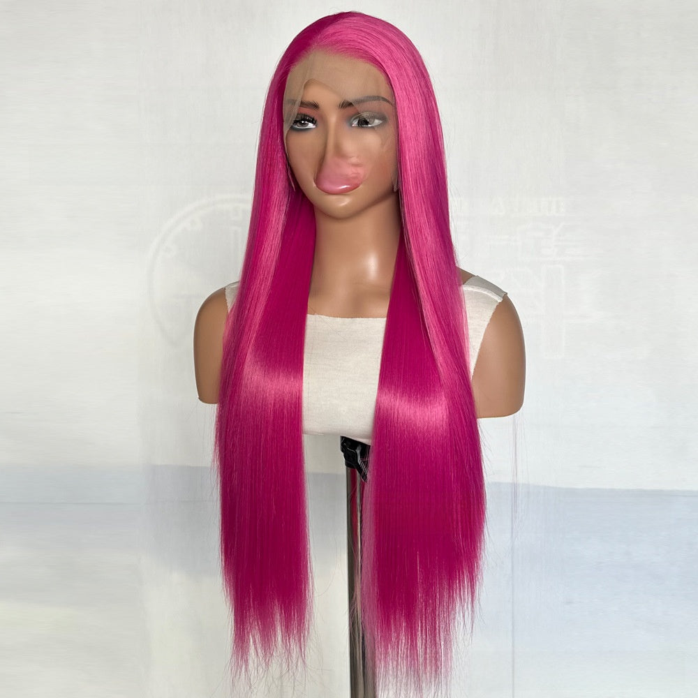Long Straight Synthetic Wig with Front Lace
