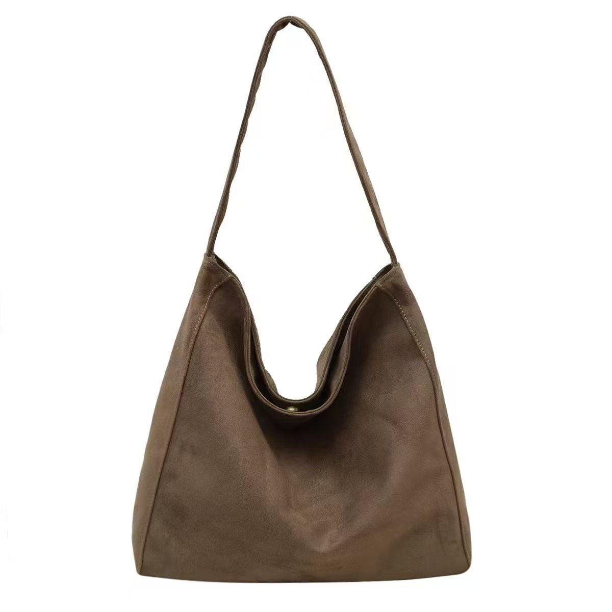 Versatile Retro Suede Commuter Tote Bag
