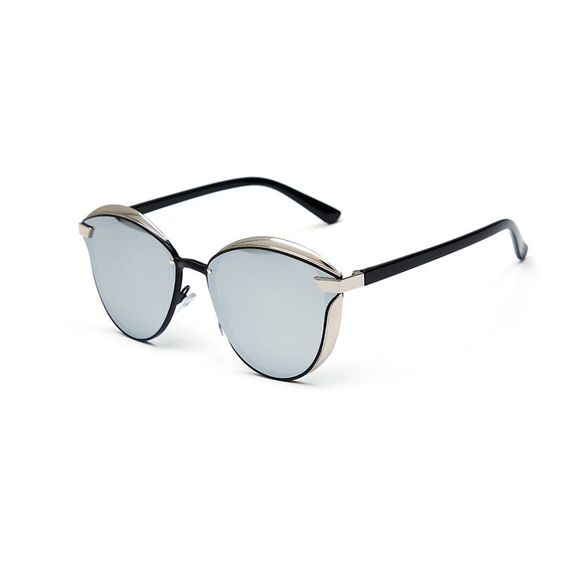 Fashion Polarized Sunglasses for Women Round Metal Frame UV400 Protection