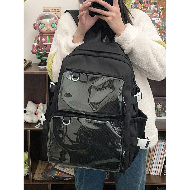 Japanese Style Transparent Badge Backpack
