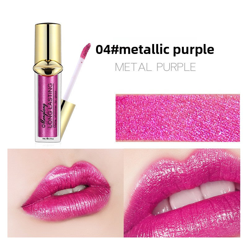 Non-Cup Metallic Pearl Matte Liquid Lipstick