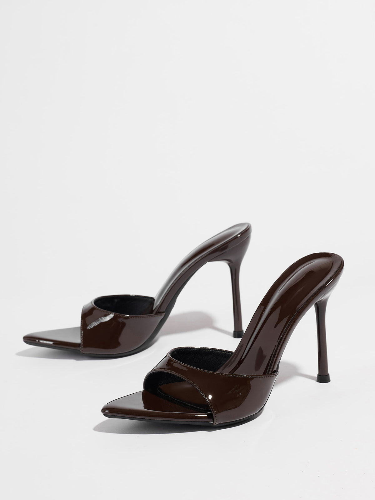 Women Pointed Toe Thin Heel Mule Sandals