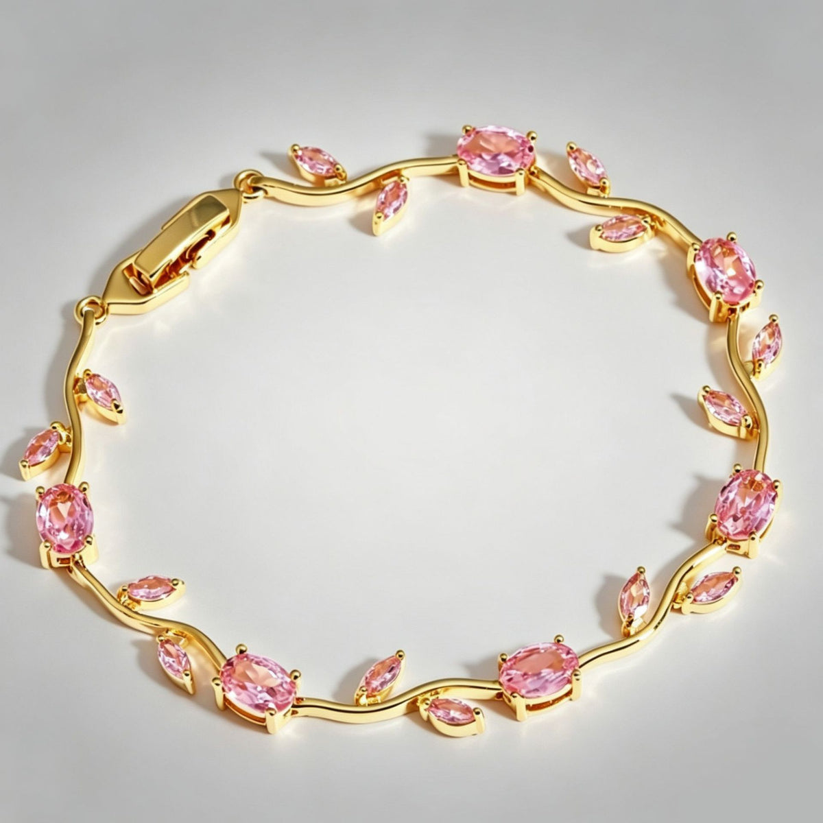 Vintage Floral Zircon Alloy Bracelet