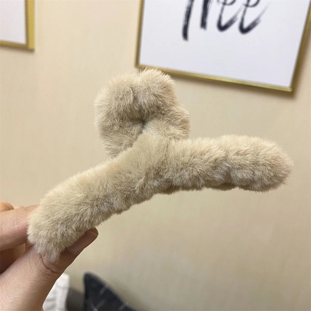 3 Set of hairy soft clorfull hair clips