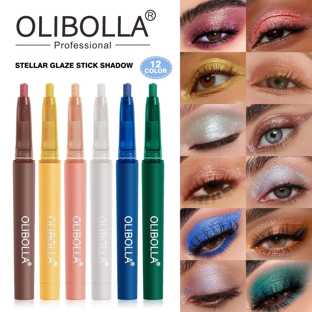 Twelve-Color High-Gloss Eye Shadow Pen