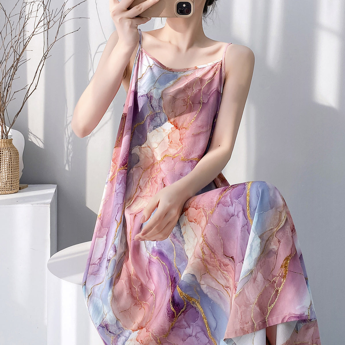 Floral Suspender Nightgown