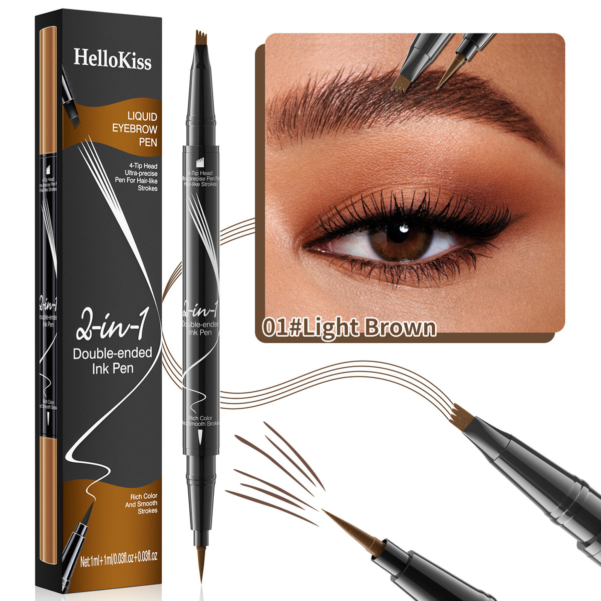 Four fork eyebrow pencil