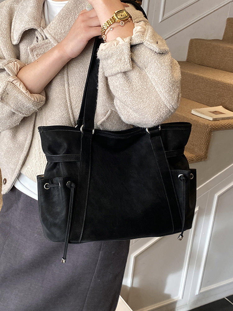 Retro motorcycle messenger tote bag