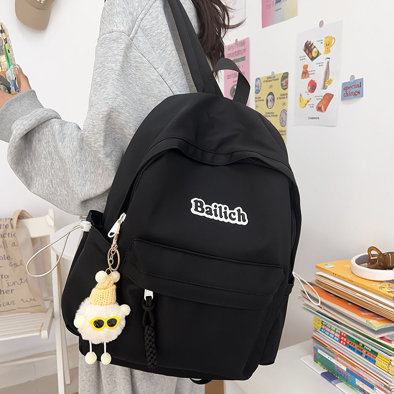 Simple Solid Color Backpack for School and Travel