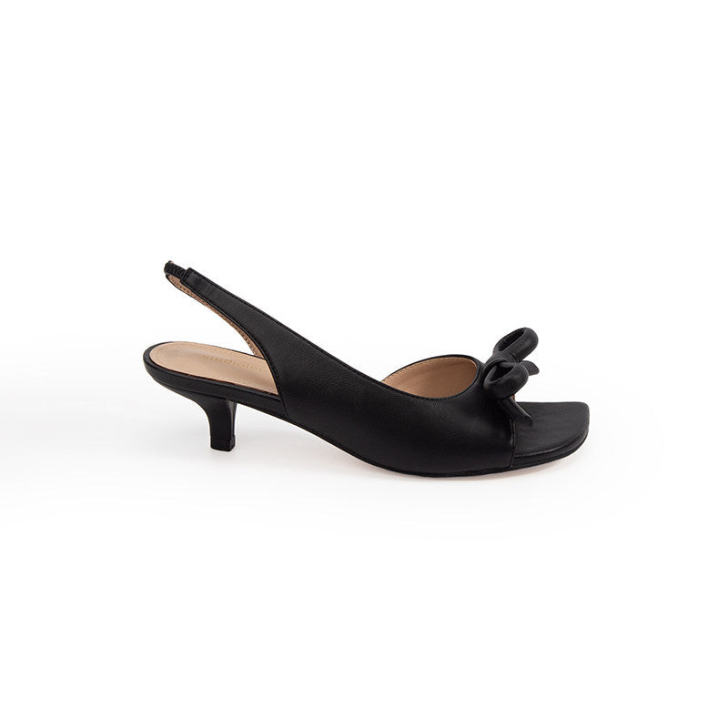 Bowknot Open-Toe Sandals Side Cutout Satin High-Heel Sandals for Women