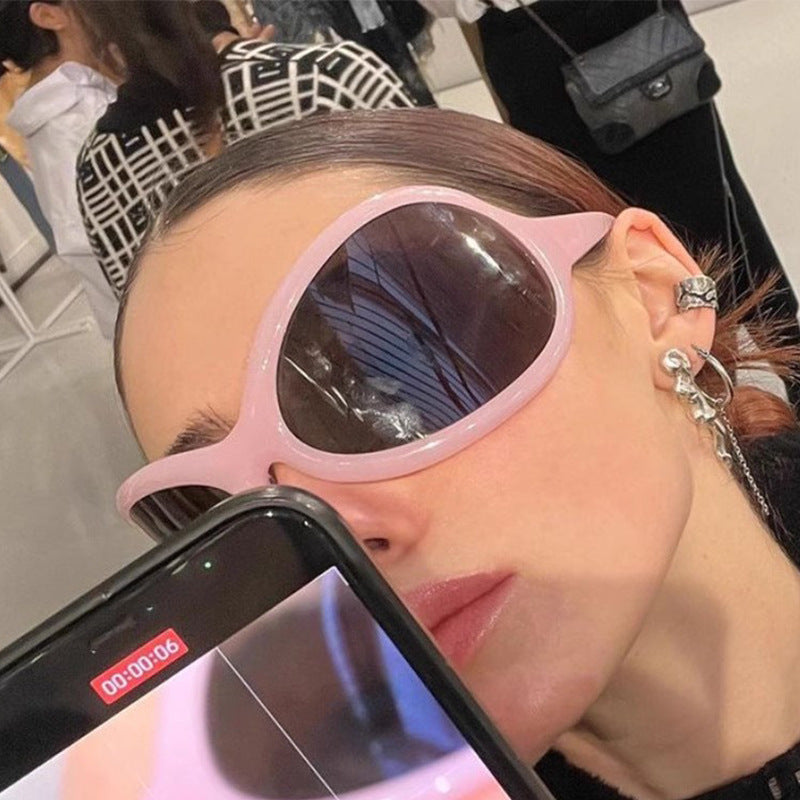 technology oversized frame sunglasses