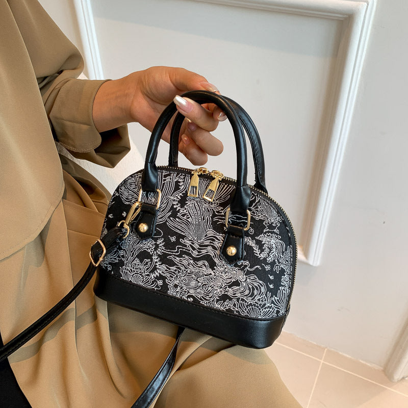 Women's Embroidered Shell Crossbody Bag