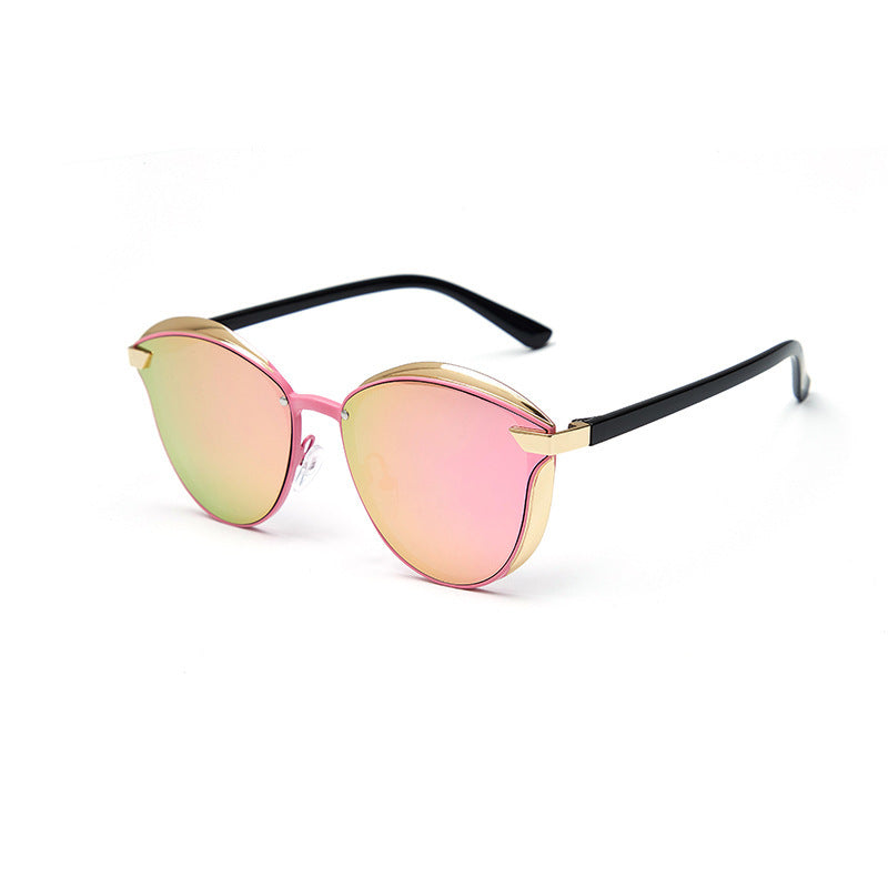 Fashion Polarized Sunglasses for Women Round Metal Frame UV400 Protection
