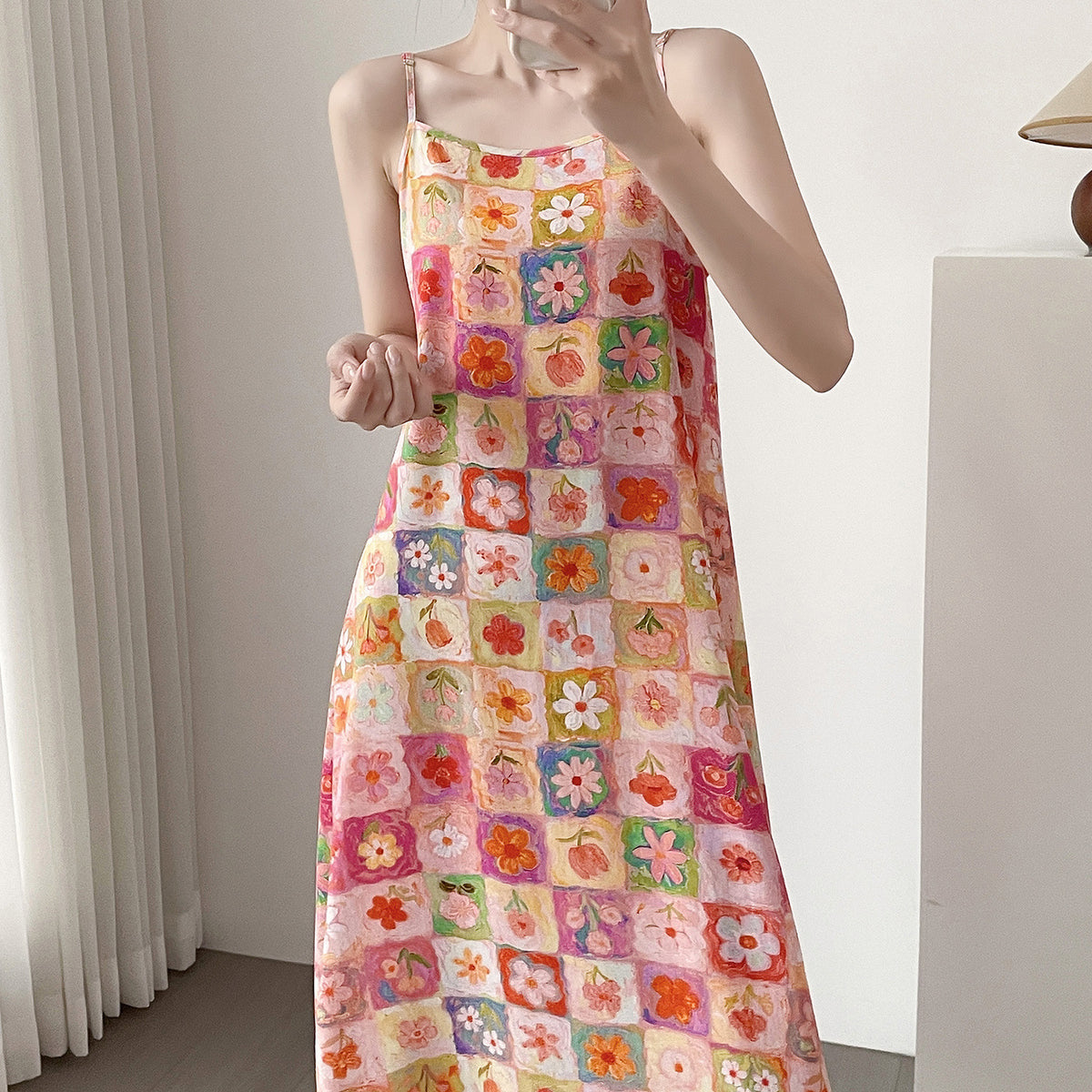 Floral Suspender Nightgown