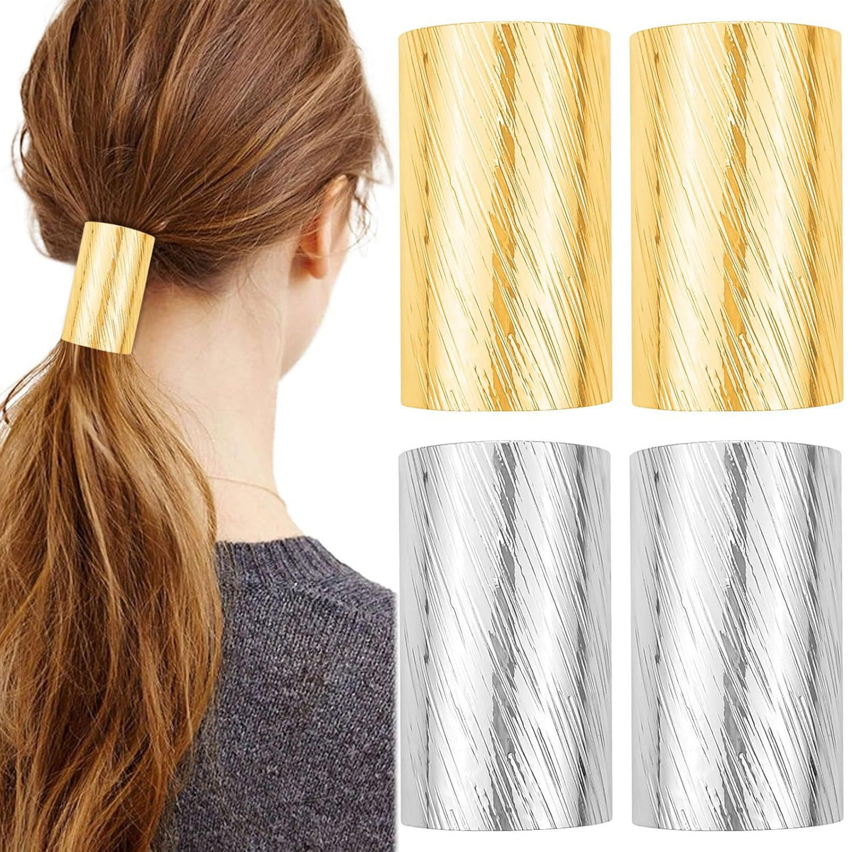 4pcs Lava Texture Hair Clips for Low Ponytail and Decorative Use