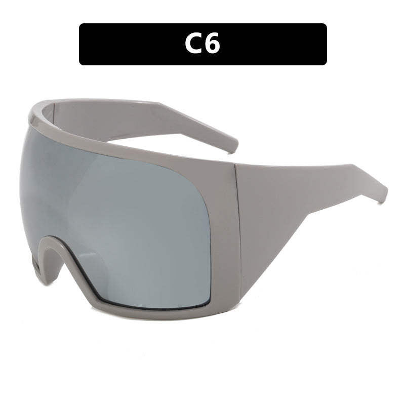 Oversized Frame Mask Sunglasses, Cross-Border Futuristic Tech-Style Protective Goggles, Punk Sunglasses for Hot Girls