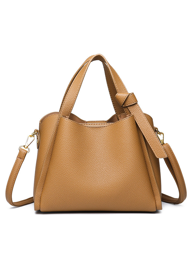 Soft Leather Bucket Shoulder Bag