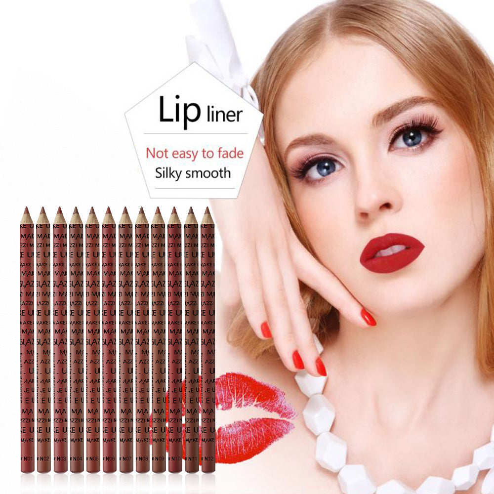 12-Color Matte Lip Liner Set