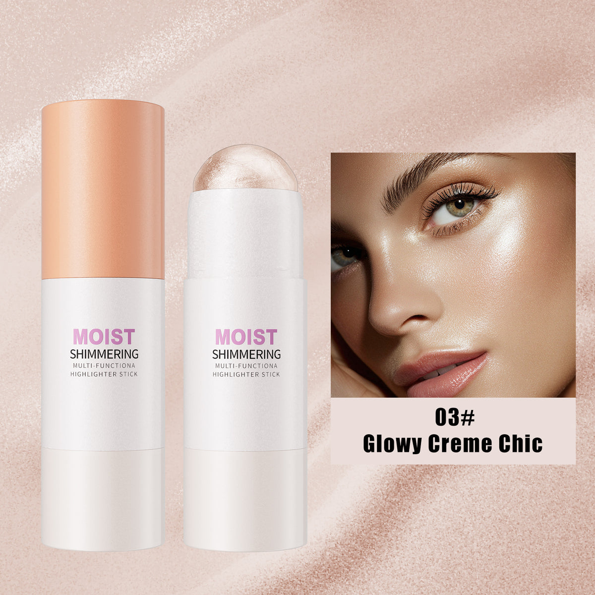 Pearlescent Highlighting Stick with Glass Shine Effect