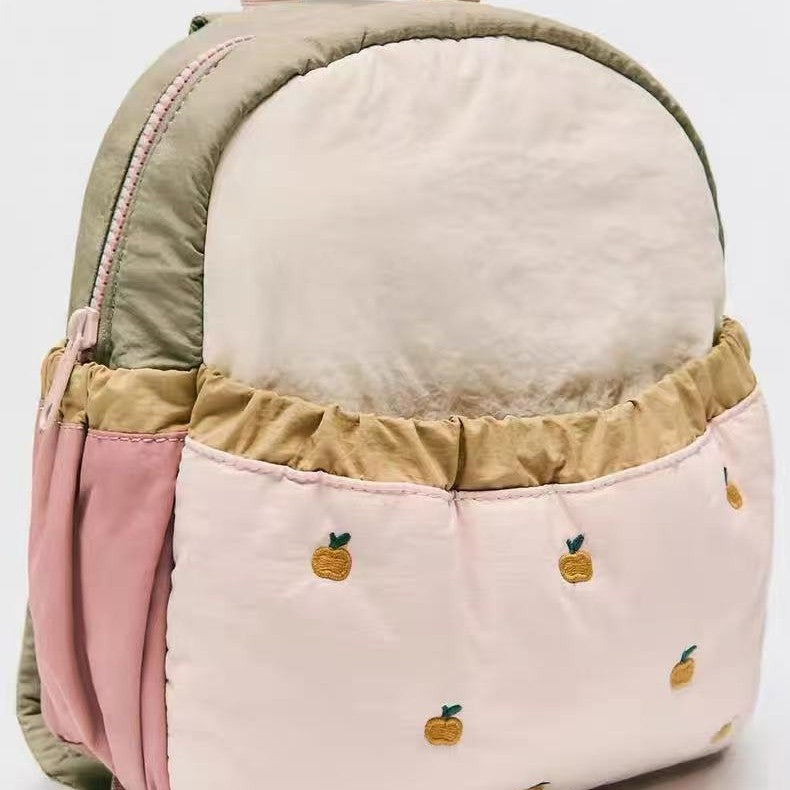 Childrens Apple Embroidery Backpack