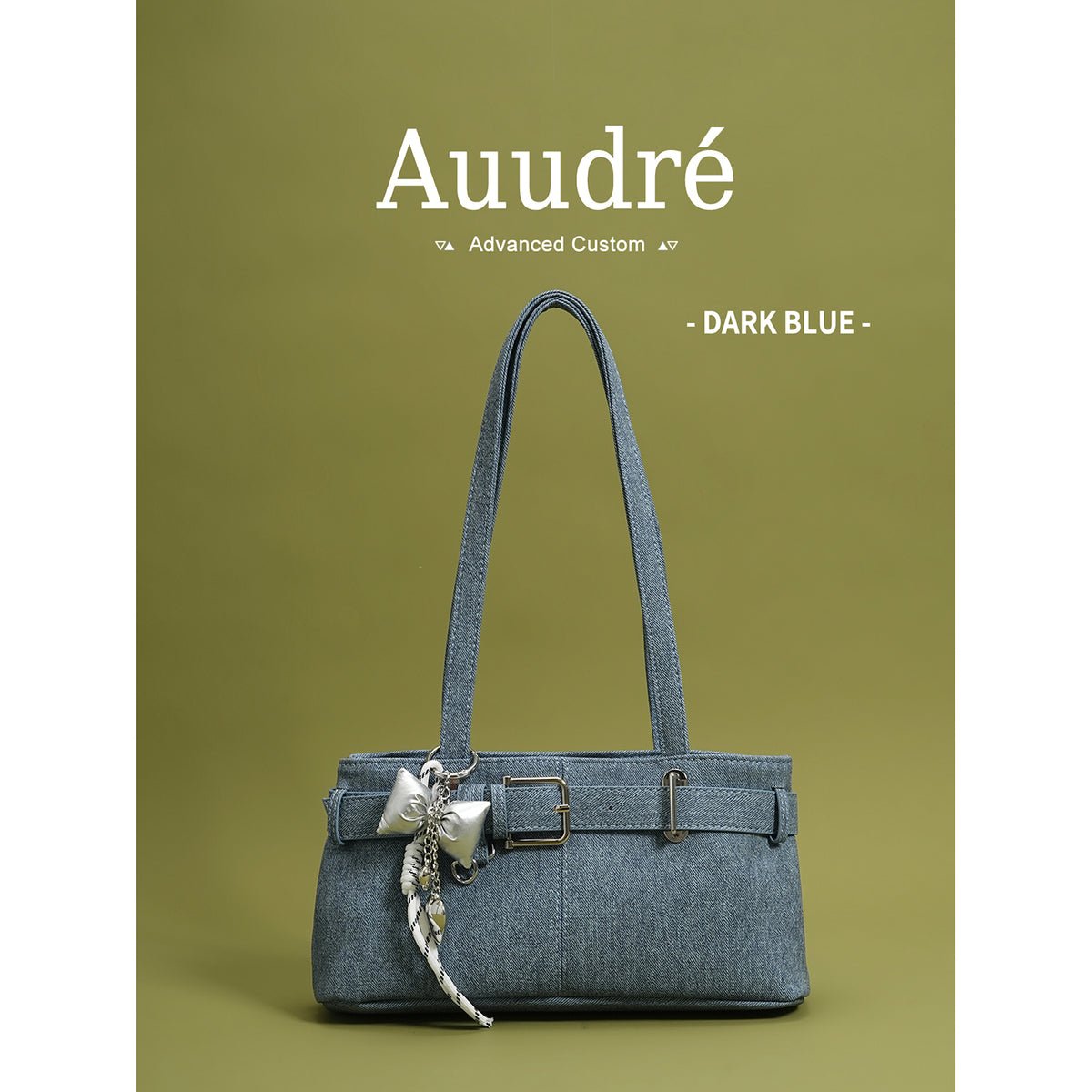 Soft PU Baguette Shoulder Bag with Pendant